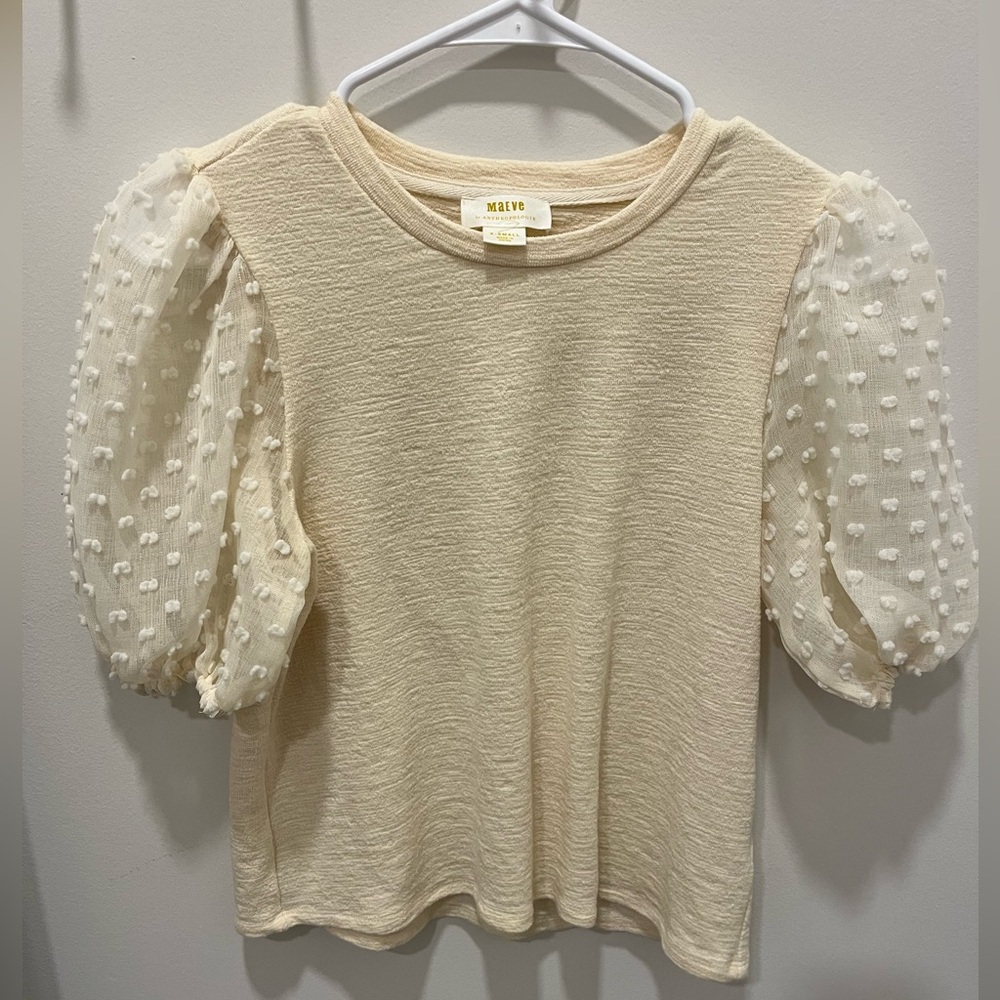 Maeve via Anthropolgy woven puff sleeve top